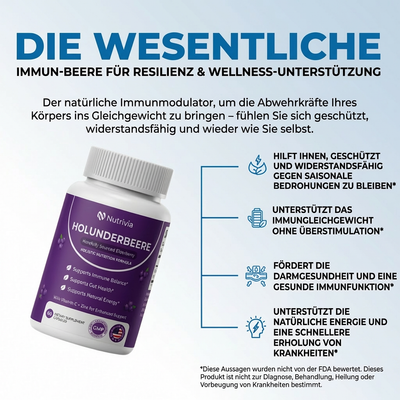 Nutrivia Gut Support Complex mit Holunderbeere, Zink & Vitamin C