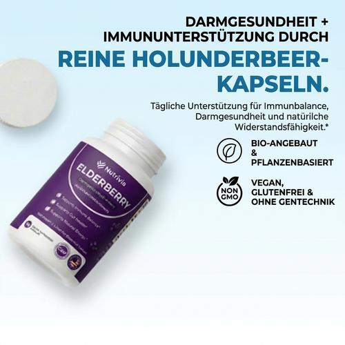 Nutrivia Gut Support Complex mit Holunderbeere, Zink & Vitamin C