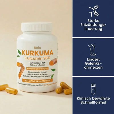 Kurkuma-Kapseln mit 95 % Curcumin