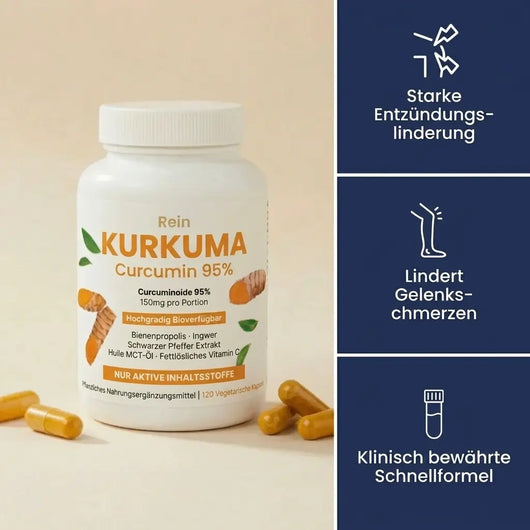 Kurkuma-Kapseln mit 95 % Curcumin